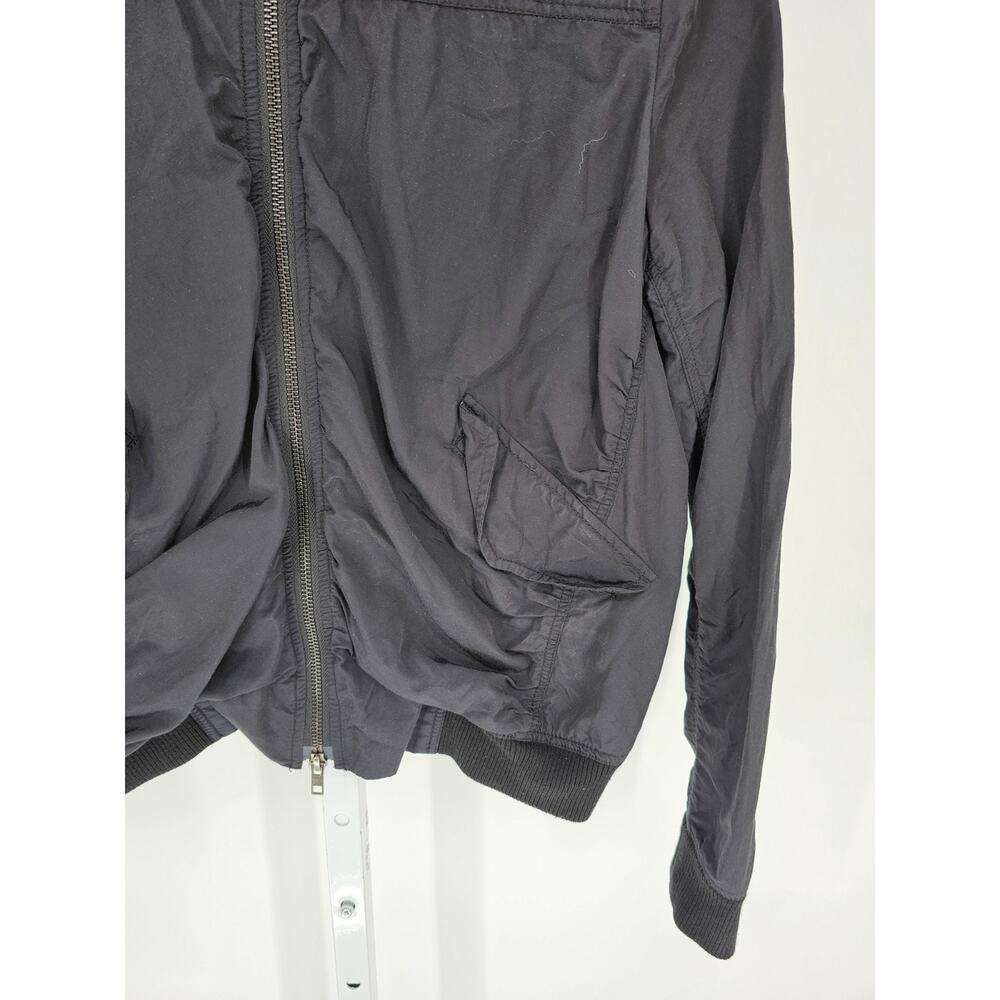 Vince Black Zip-Up Bomber Jacket Womens Sz L - Picture 2 of 5
